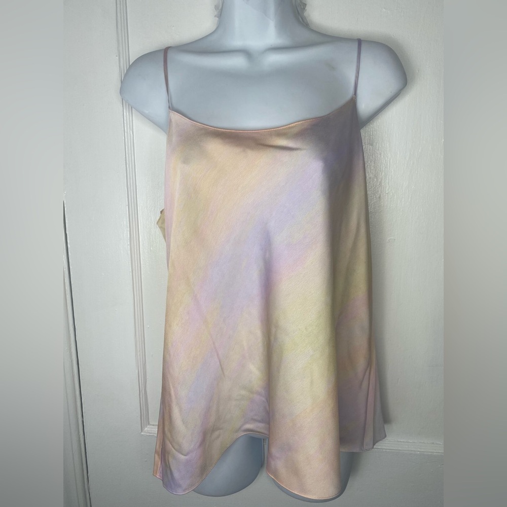 Vince NWT Pastel Satin Slip Cami in Pale Pink & Lilac Luxury Tank Top Camisole